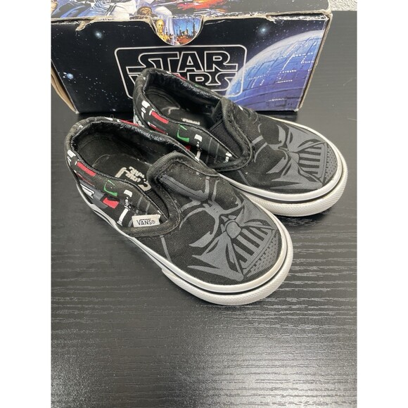 Vans X Star Wars Darth Vader The Dark Side Slip On Shoes Sneakers Toddlers Sz 5 - Picture 2 of 6